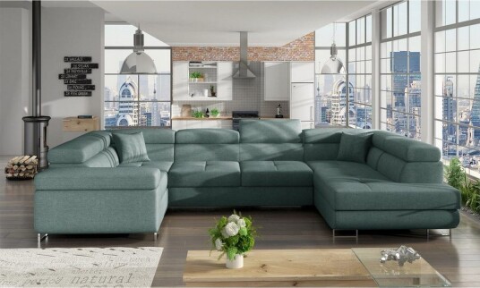Seksjon Eltap Letto 340x202x90 cm Cover 70 Blå Høyre