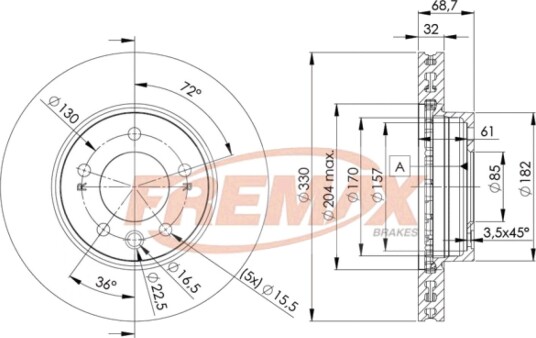 Bremseskive FREMAX BD-3327