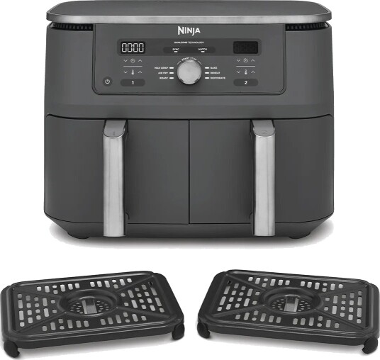 Ninja Dual Zone Max Airfryer 9,5 L Dobbel Varmluftsfrityr Gunmetal Grey DZ400EU Ninja Dual Zone Max Airfryer 9,5 L Dobbel Varmluftsfrityr Gunmetal Grey DZ400EU