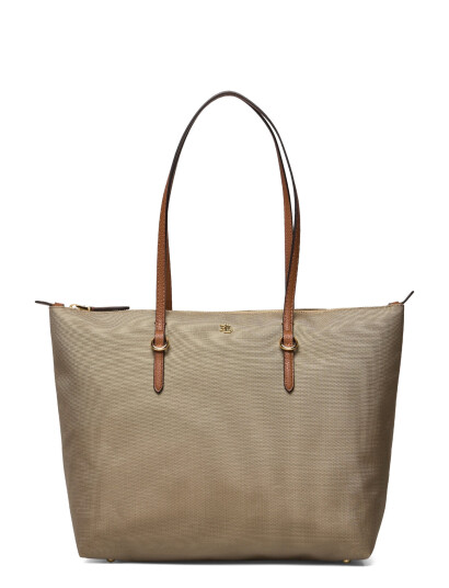 Lauren Ralph Lauren Nylon Medium Keaton Tote Bag - Beige - ONE SIZE Lauren Ralph Lauren Nylon Medium Keaton Tote Bag - Beige - ONE SIZE