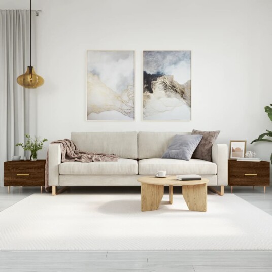 Salongbord 2 stk brun eik 50x50x40 cm konstruert tre 8720845428402