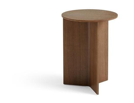 HAY Slit Wood Sofabord Rundt Ø35 Lakkert Valnøtt