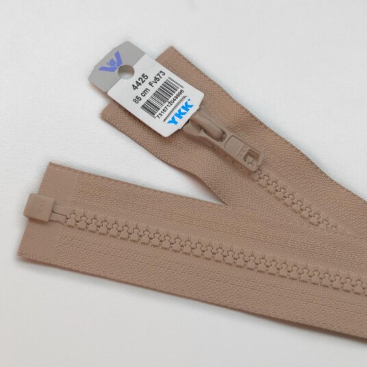 Delbar plastglidelås 85cm Beige