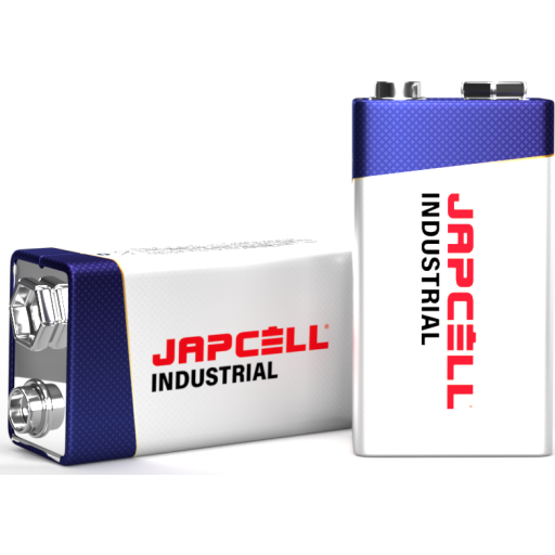 Japcell 9V Alkaline Industrial Batterier - 10 stk Pakke