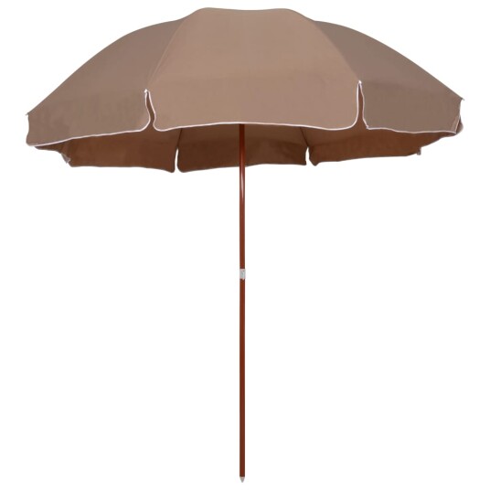 Parasoll med stålstang 300 cm gråbrun