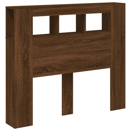 Sengegavl med LED brun eik 120x18,5x103,5 cm konstruert tre 8721012259270