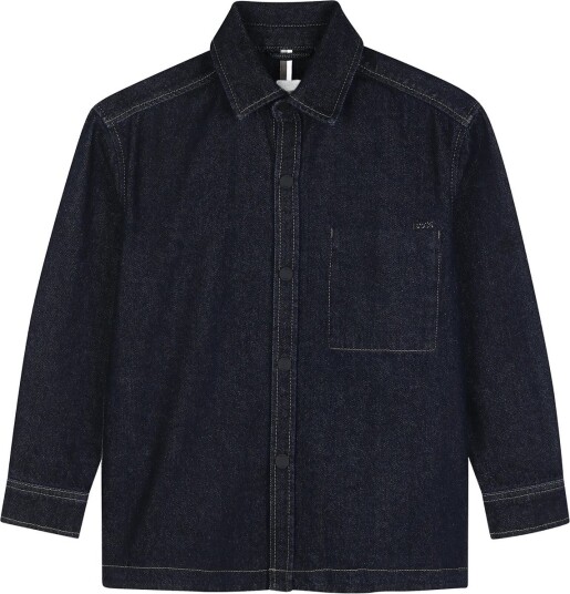 BOSS Long Sleeved Denim Shirt Navy 140