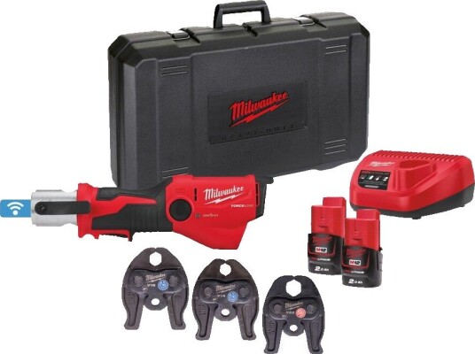 Milwaukee Pressverktøy M12 Onehpt-202C v-Set 2 Med Batterier Og Lader
