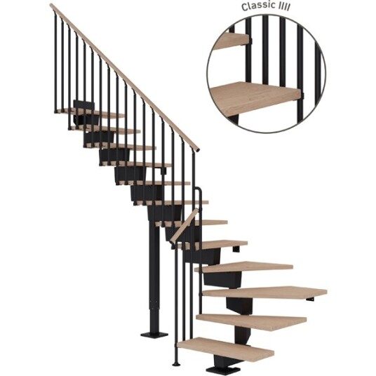 Dolle Dubai L trapp I Svart classic Iiii hvitoljeret Eik 90 12 Loddret Høyde 221 273cm Dolle Dubai L trapp I Svart classic Iiii hvitoljeret Eik 90 12 Loddret Høyde 221 273cm