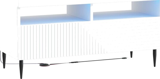 vidaXL LED TV skap Hvit Konstruert tre