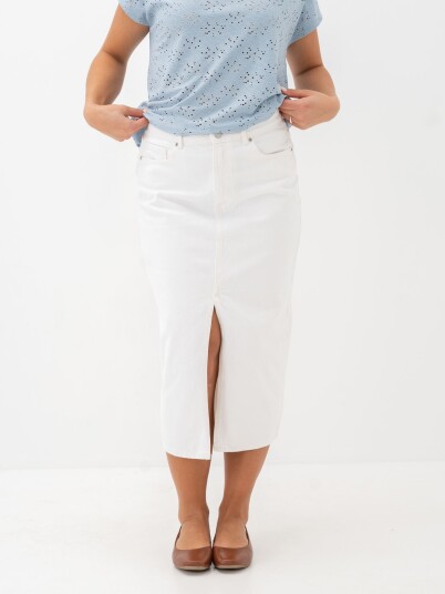 Only Bianca Midi Skirt Denim Hvit M