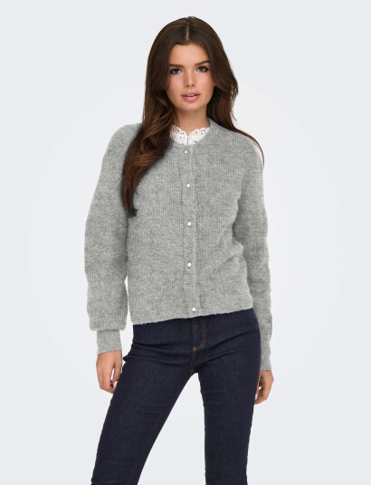 JDY Jdylumi Life L/S Button Cardiga Knt Noos Grey S