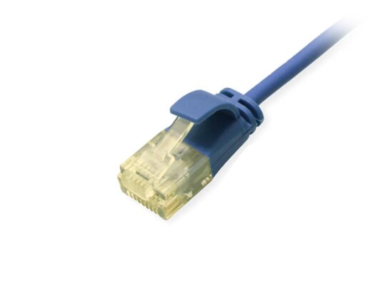 Equip Cat6a Slim 3m U/UTP RJ-45 Ethernetkabel Blå LSZH