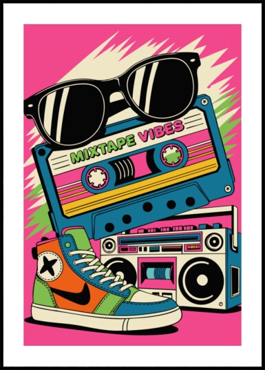 Retro Mixtape Vibes Plakat / 30x40