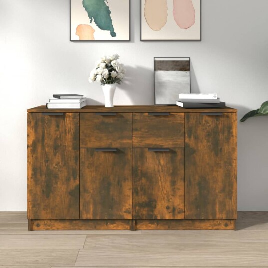 vidaXL Skjenker 2 stk røkt eik 60x30x70 cm konstruert tre