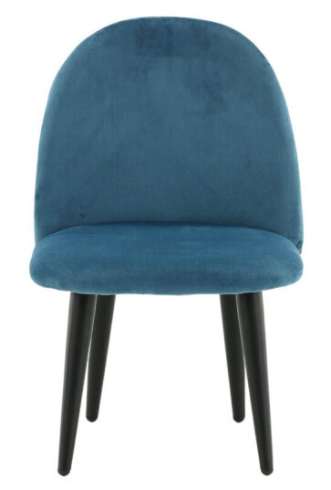 Velvet spisestuestoler til barn velour blå.