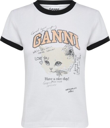 Ganni Cotton Jersey T Shirt White L