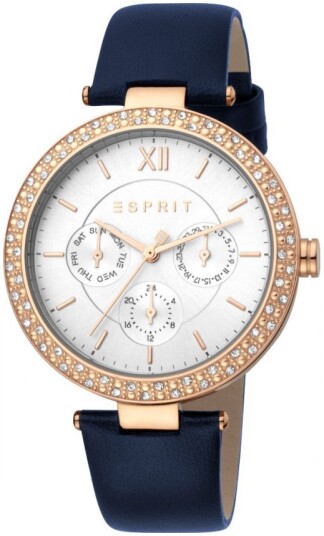 Esprit Dameklokke ES1L189L0055 Betty Sølvfarget/Lær Ø38 mm