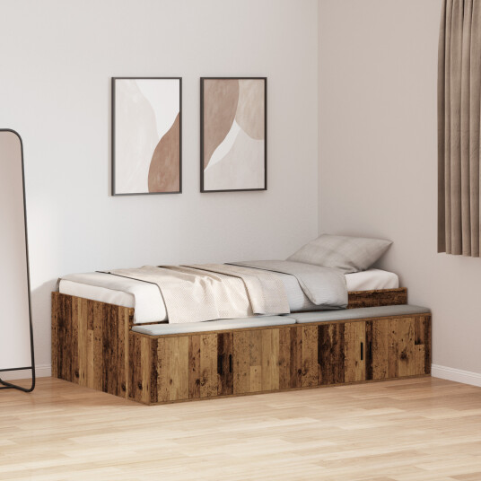 Oppbevaringsbedramme Gammelt Tre 90x200 cm