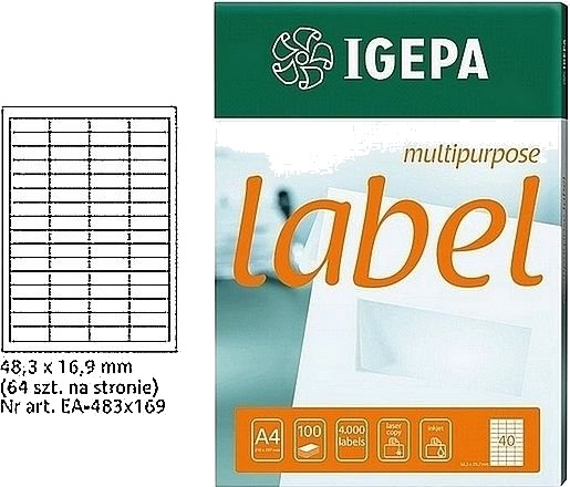 Mondi Etikett A4 Igepa 48,3 X 16,9 Mm Hvit 100 Mondi Etikett A4 Igepa 48,3 X 16,9 Mm Hvit 100