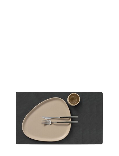 LIND DNA 4-Set Dækkeserviet Firkantet L Nupo - Black - 35X45CM
