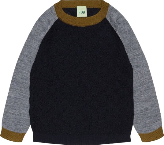 FUB Genser - Ull - Dark Navy - FUB - 120 - Genser Brun Grå Marineblå