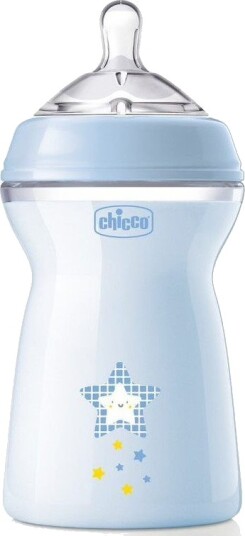 Chicco NaturalFeeling Tåteflaske 300ml Fra 6 Måneder Blå Chicco NaturalFeeling Tåteflaske 300ml Fra 6 Måneder Blå
