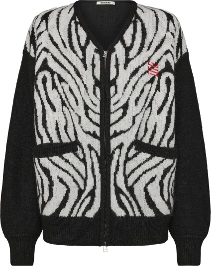 Woodbird Wboni Zebra Zip Cardigan Black M