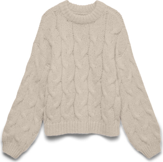 Vero Moda Vmmaybe Ls High Neck Cable Pullover Noos Cream S