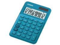Casio MS-20UC-BU, Desktop, Grunnleggende, 12 sifre, 1 linjer, Batteri/Solcelle, Blå
