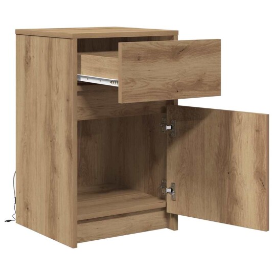 LED Nattbordskap 2 pcs artisan eik 38 x 34 x 61 cm Sponplate