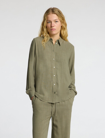 Selected Slfviva Ls Sun Shirt Noos Green 36