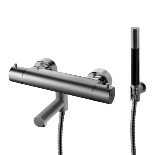 Tapwell EVM026 Dusj- og Badekarbatteri Brushed Black Chrome