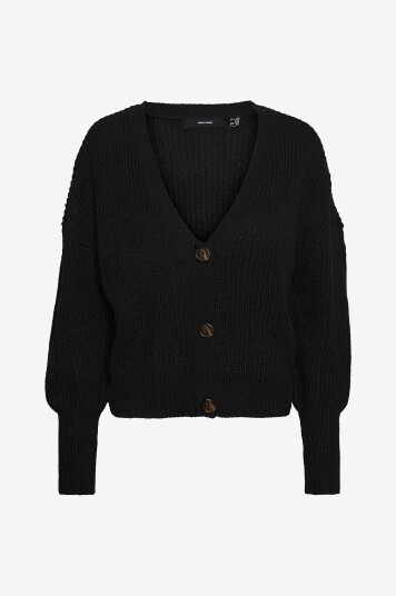 Vero Moda - Kardigan vmLea LS V-neck Cuff Cardigan - Svart
