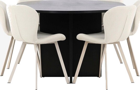 Venture Home Spisebord Strada med Lilja stol Beige Venture Home Spisebord Strada med Lilja stol Beige