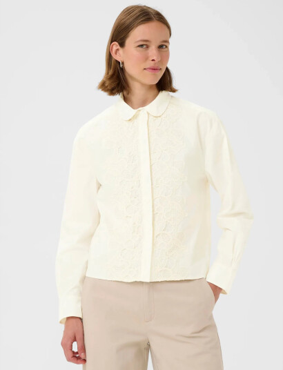 InWear Aimeeiw Cropped Shirt - Cream - 36 InWear Aimeeiw Cropped Shirt - Cream - 36
