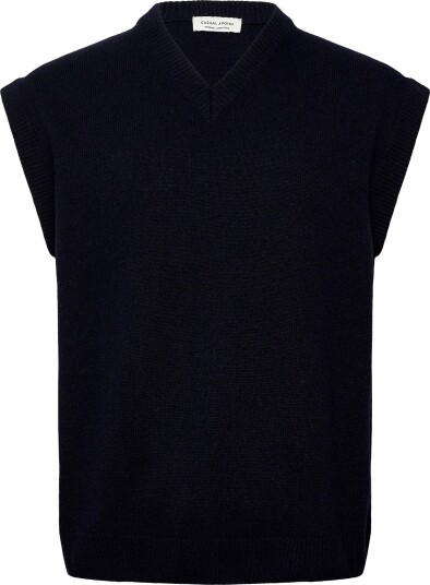 Casual Friday Cftomas Lambswool Knit Vest DARK NAVY MELANGE XXL