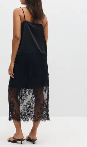 Vero Moda Svart Vmollie Lace Hw 7/8 Skirt Wvn