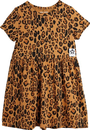 Mini Rodini Kjole Basic Leopard Mini Rodini 6 7 år 116 122 Kjole Brun 116 112
