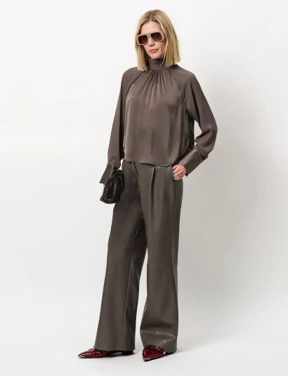 Dante6 Dante6-Estela Silk Mixed Top - Grey - 36