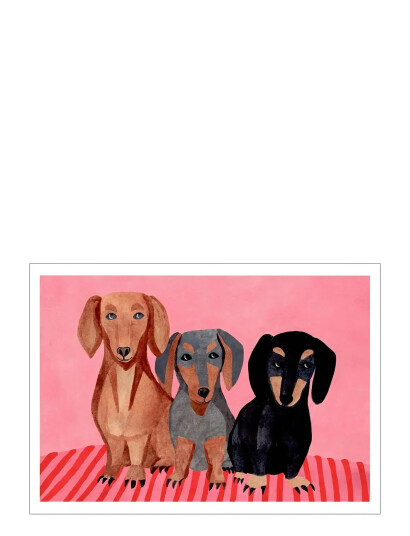 Poster & Frame Iga Kosicka Dachshunds Pink 30X40CM Poster & Frame Iga Kosicka Dachshunds Pink 30X40CM