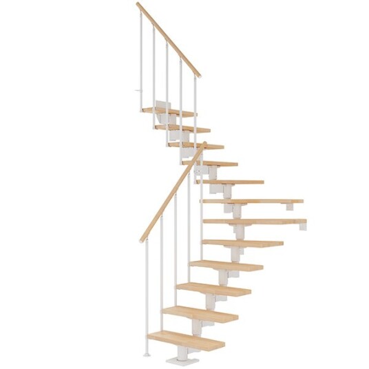 Dolle Cork Bøketrinn L trapp Hvit Classic II Gelender 11 Dolle Cork Bøketrinn L trapp Hvit Classic II Gelender 11