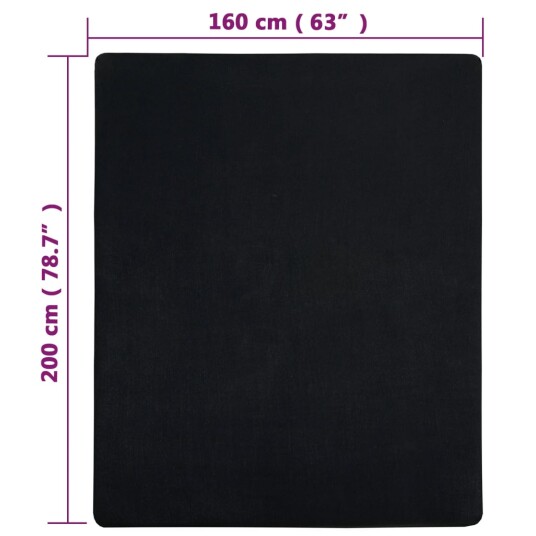 vidaXL Jerseylaken svart 160x200 cm bomull