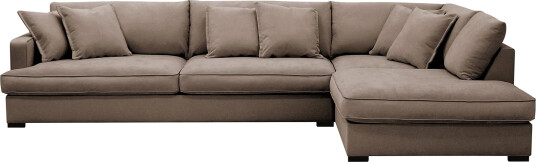 Rossita Lyx 4 seters Høyrevendt L formet Extra Dyp Sjeselongsofa i Stoff Brun Stoff Rossita Lyx 4 seters Høyrevendt L formet Extra Dyp Sjeselongsofa i Stoff Brun Stoff