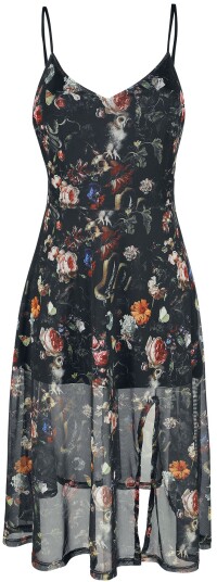 Jawbreaker Goth Middellang kjole Night Garden Print Midi Kjole XS til 4XL Damer flerfarget