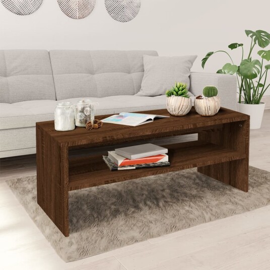 vidaXL Salongbord brun eik 100x40x40 cm konstruert tre