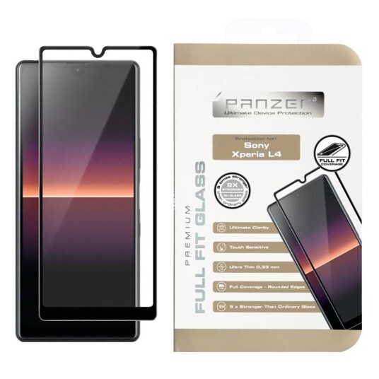 Panzer Premium Full-Fit Glass til Sony Xperia L4 - Skjermbeskytter i Svart