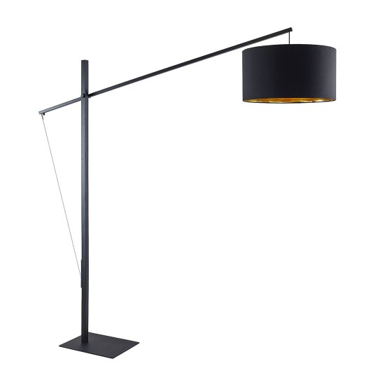 Arcchio Mossa buet gulvlampe, svart-gull