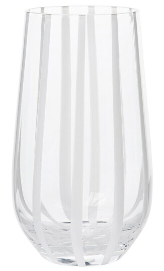 Broste Copenhagen Stripe drikkeglass 55 cl Clear-white stripes