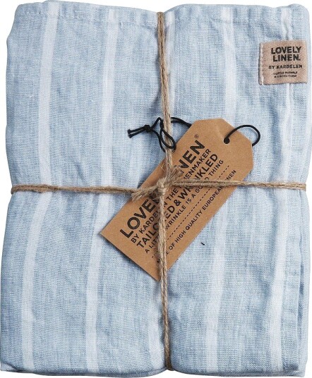 Lovely Linen Stripe Løper Blå